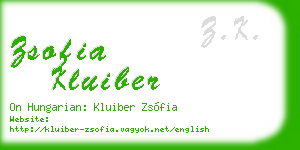 zsofia kluiber business card